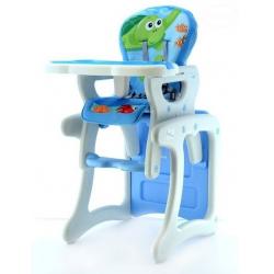 Židlička na krmení pro miminka od 6 měsíců + stolek 2v1, modrý oceán