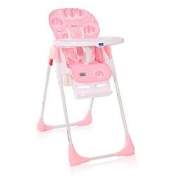 Jídelní stoleček se židličkou, nastavení do polohy vsedě / vleže, skládací, bílá / růžová