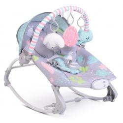 Houpátko / lehátko / židlička s nastavitelnou opěrkou pro děti od narození, šedá / tyrkys