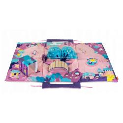 Dětská hrací deka - dráha pro autíčka + 2 auta, víla růžová, 41x30 cm