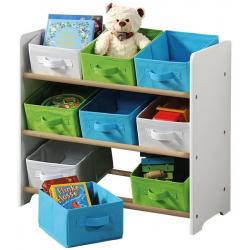 Úložný systém na hračky do dětského pokoje, barevné boxy, 65x30x60 cm