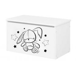 Dřevěný úložný box na hračky velký dřevěný Cute Bunny, 70x40x40 cm
